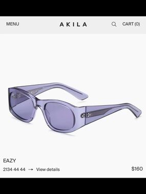 AKILA “ EASY “ purple frame sunglasses NEW * never worn.